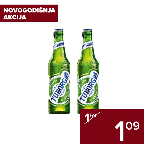 Tuborg pivo 0.33l staklo